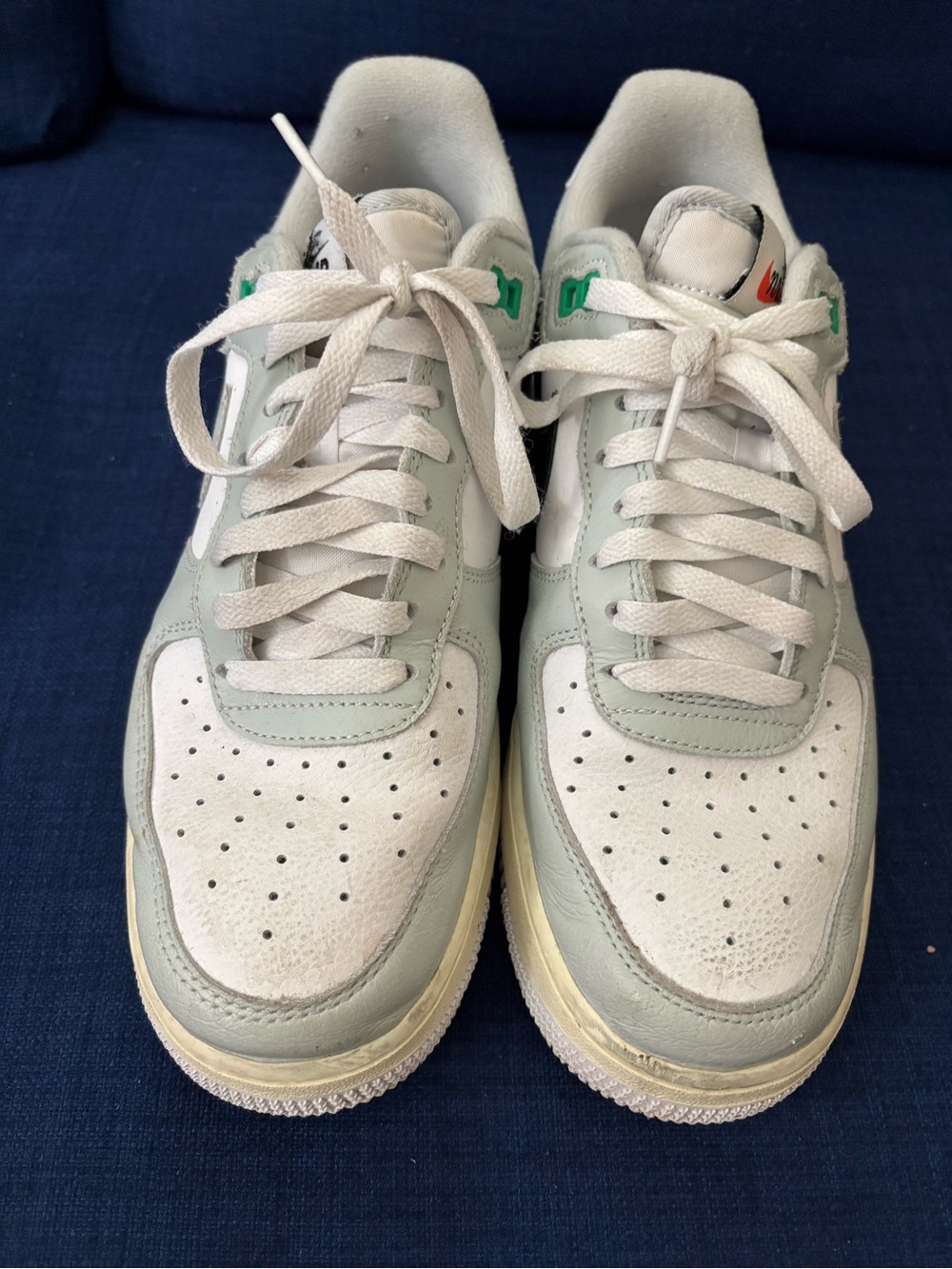 Nike men’s Court Vision Low Sneakers in White and Light Green